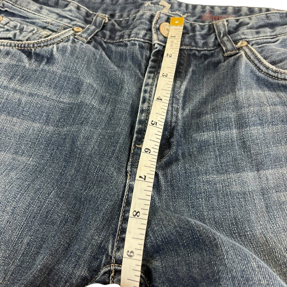 7 For All Mankind Slimmy Jeans Sz 16 Youth Boys Straight Leg Blue 5 Pocket - Picture 12 of 13